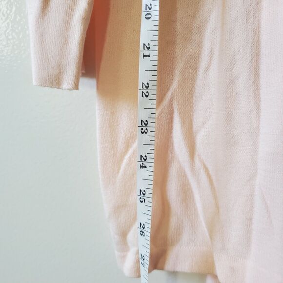 Modern Soul Comfort Yarn Twin Set 3/4 Sleeve Top Open Vest Peach Womens Size M - Picture 7 of 10